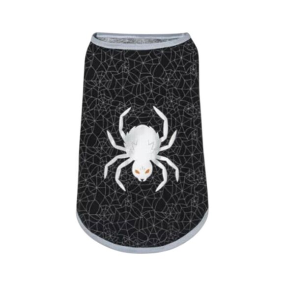 Dog Black & White Halloween Graphic Spider T Shirt Costume upto 40lbs Size M - Picture 1 of 6